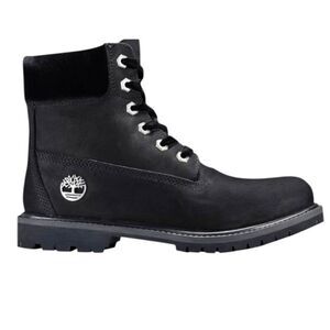 Timberland WMns 6 Inch Premium "Black Velvet" Boots Size 7.5